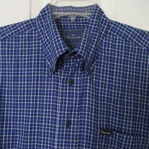 Faconnable Mens L/S Blue Cotton Button Down Casual Shirt- Size 16/34-35 or Large